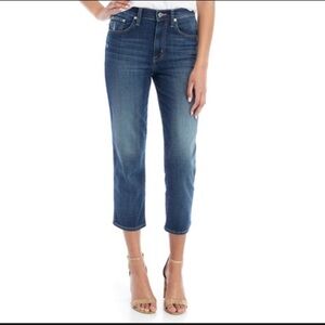 NWT Women’s Ella Moss High Waist Straight Cut Cropped Blue Jeans Size 24